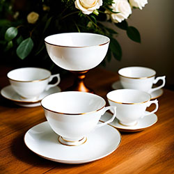 骨瓷茶杯和茶碟