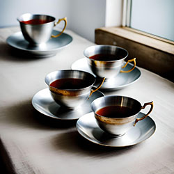 银制茶杯和茶碟